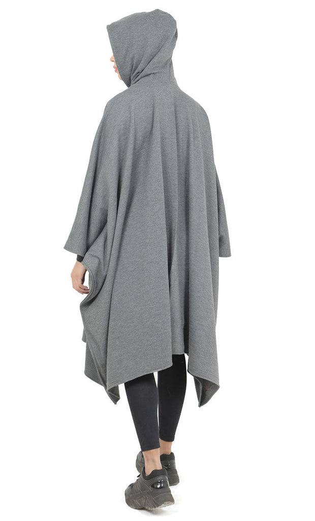 Women's Kaftan Style Warm Fleece Hooded Tunic With Pockets - EastEssence.com