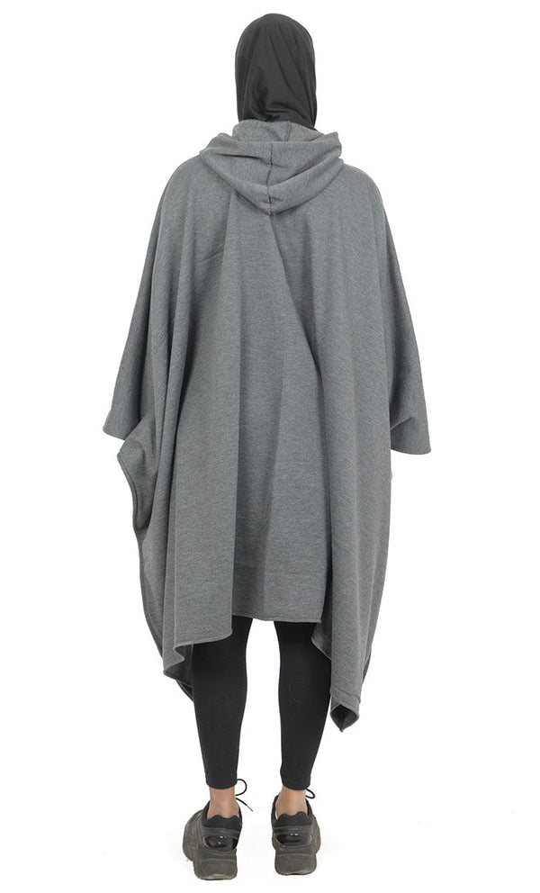 Women's Kaftan Style Warm Fleece Hooded Tunic With Pockets - EastEssence.com
