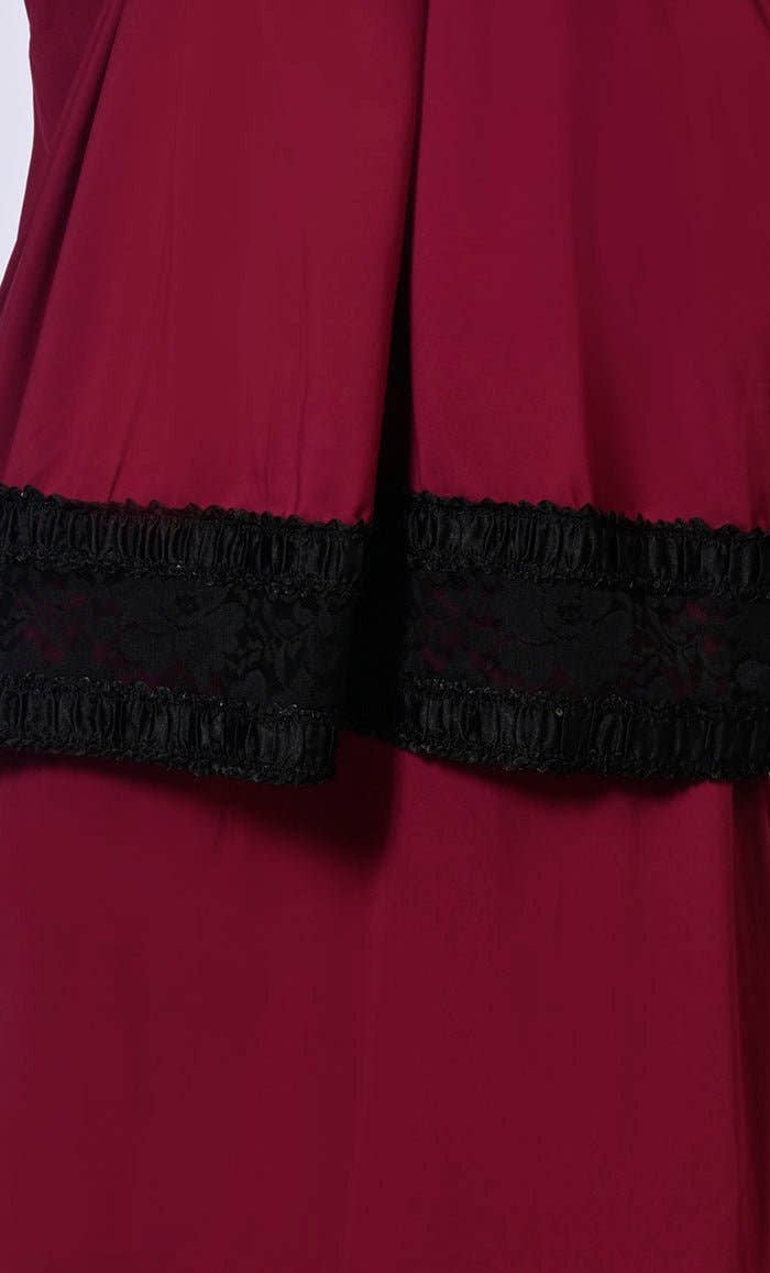 Women's Maroon Niqab and Abaya Set with Stylish