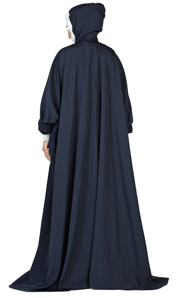 Women's Modest Islamic Navy Long Hoody Abaya - EastEssence.com