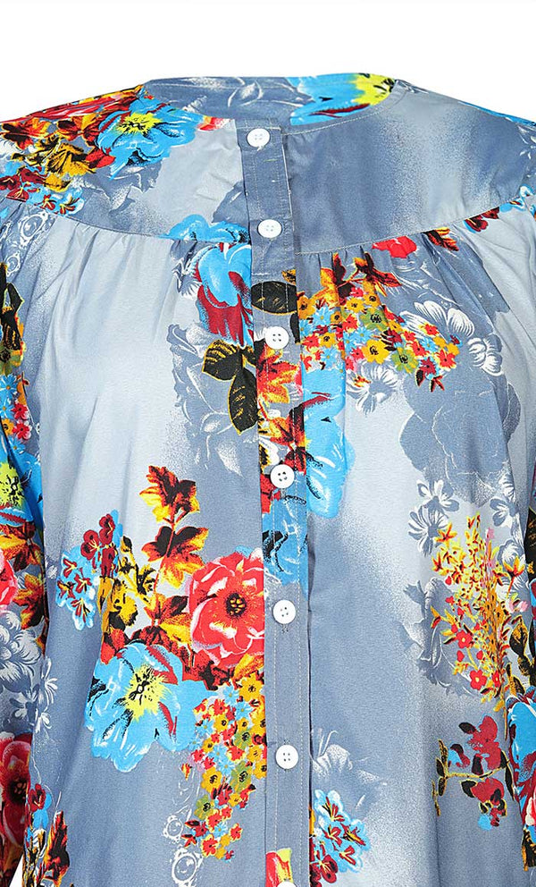 Women's Multifloral Printed And Tie & Dye Effect Tunic With Pockets - EastEssence.com