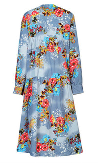 Women's Multifloral Printed And Tie & Dye Effect Tunic With Pockets - EastEssence.com