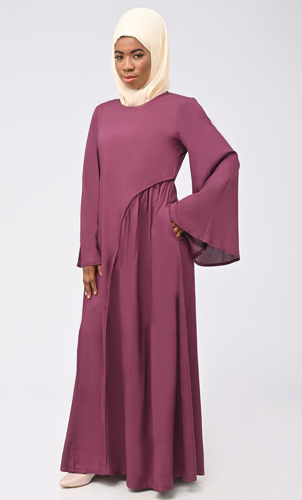 Women's Rayon Modest Islamic Double Layer Dress For Women - EastEssence.com