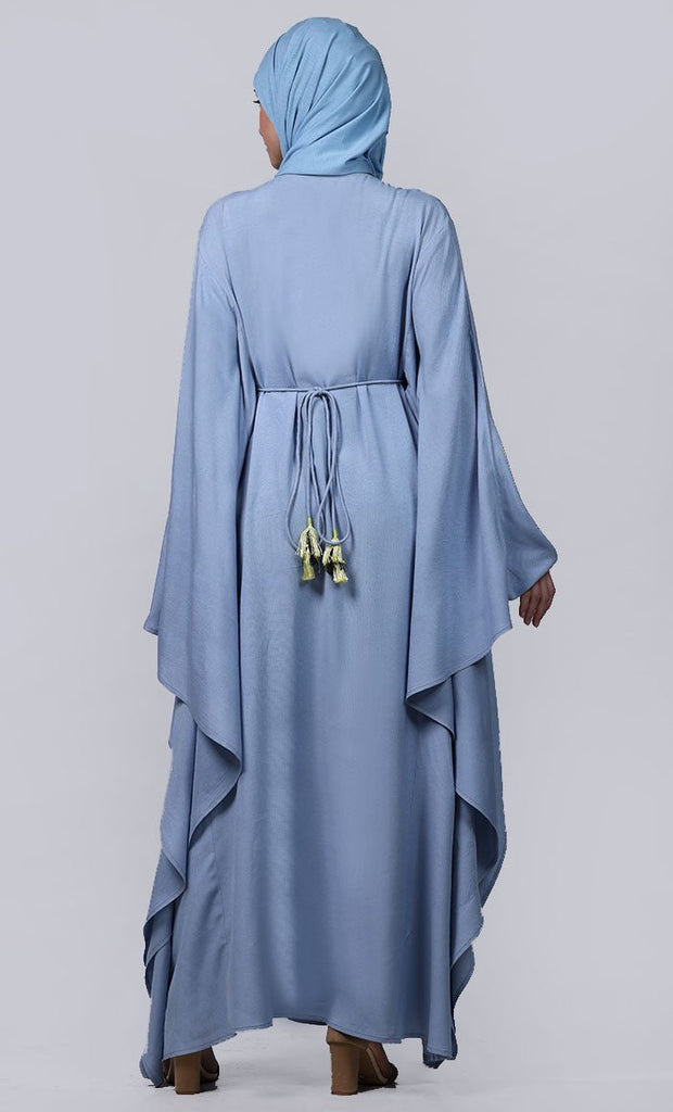 Women's serenity new embroidered patch work detailing Abaya - EastEssence.com