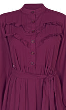 Women's Summer Cool Wine Tiered Abaya