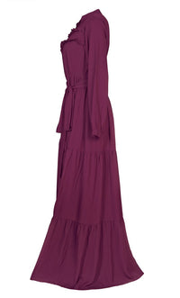 Women's Summer Cool Wine Tiered Abaya