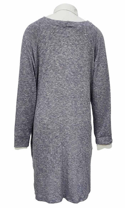 Women's White Shirt Collar Detailing Blue Textured Tunic - EastEssence.com