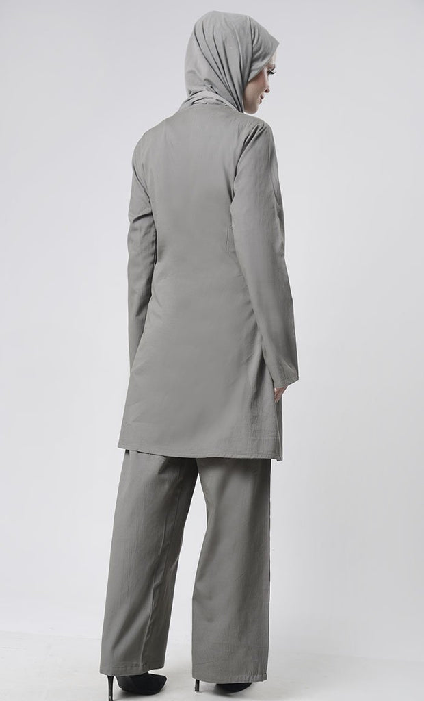 Wrap Style Tunic With Pants Set - EastEssence.com