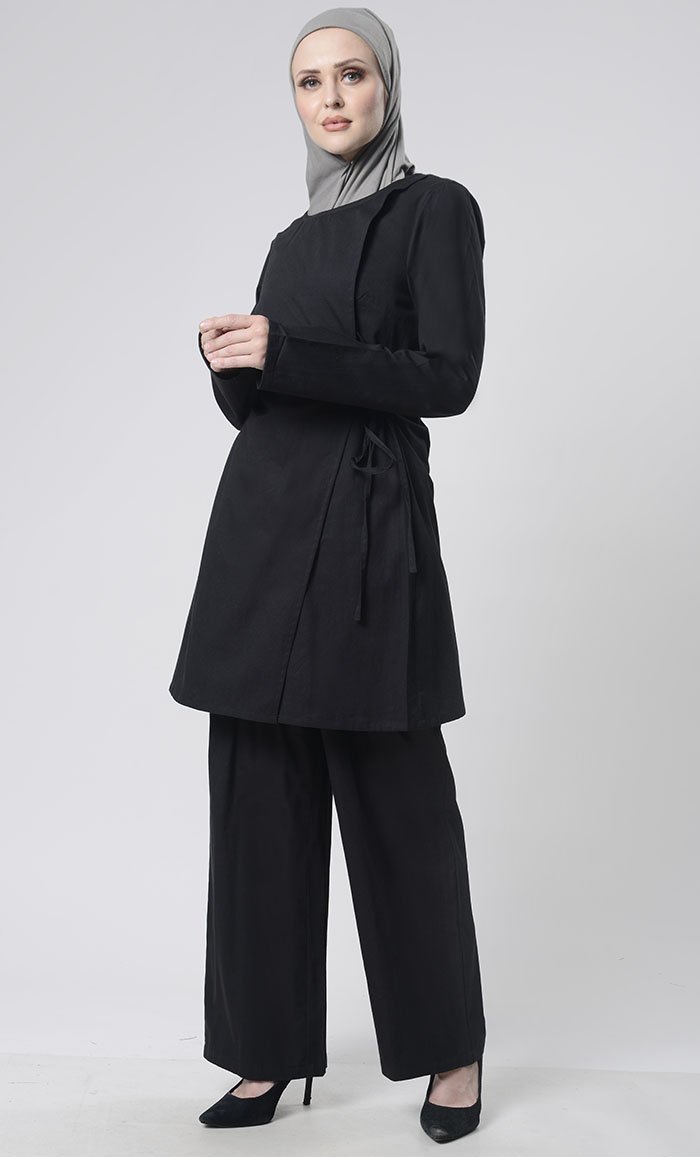 Wrap Style Tunic With Pants Set
