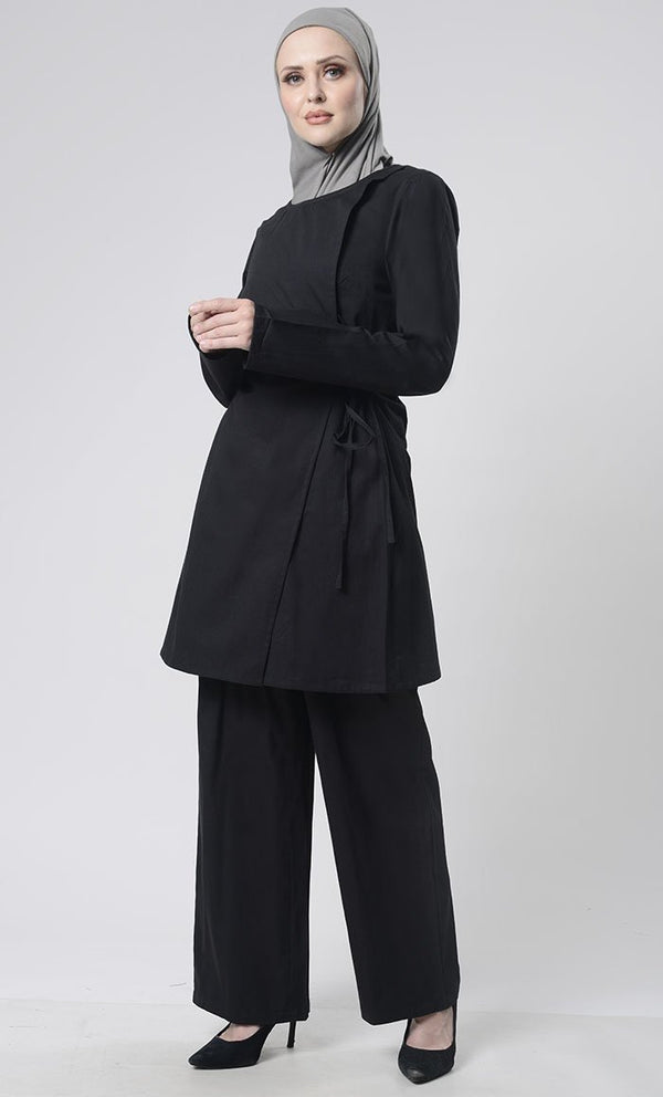 Wrap Style Tunic With Pants Set