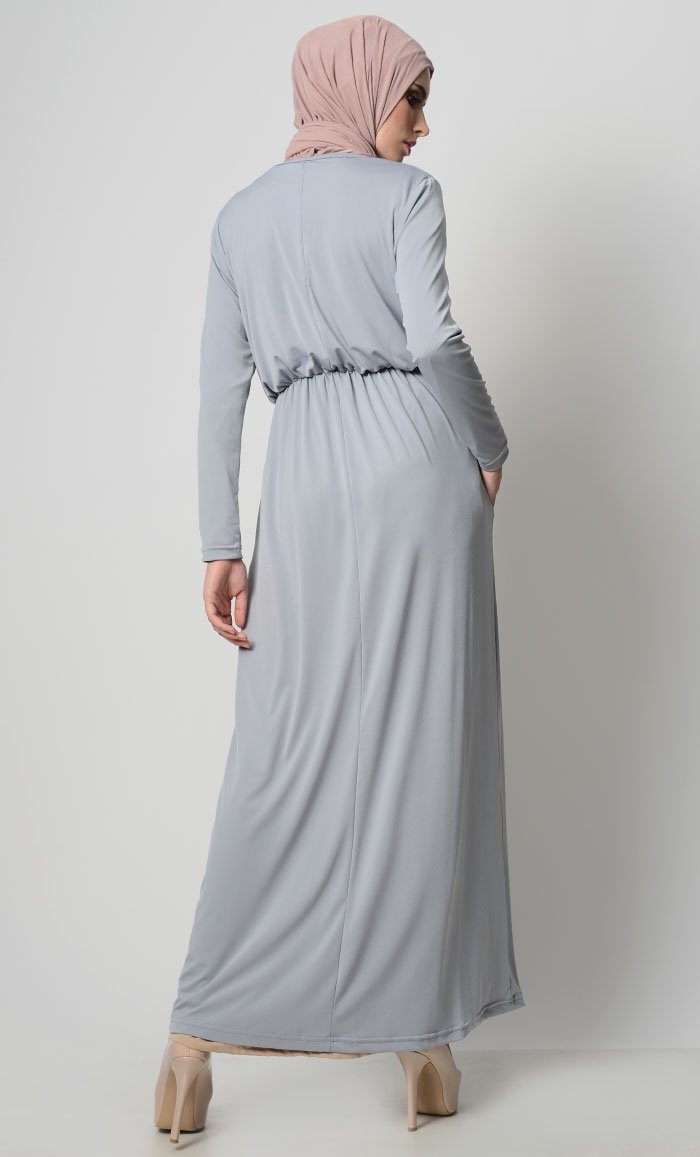 Your Perfect Everyday Abaya-Gray - EastEssence.com