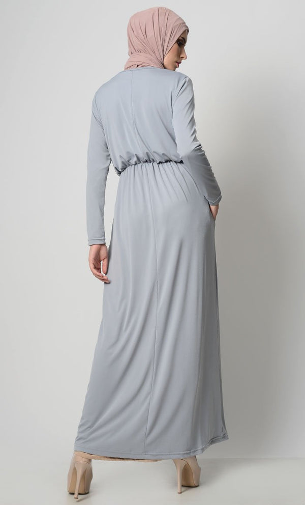 Your Perfect Everyday Abaya-Gray - EastEssence.com