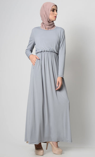 Your Perfect Everyday Abaya-Gray - EastEssence.com