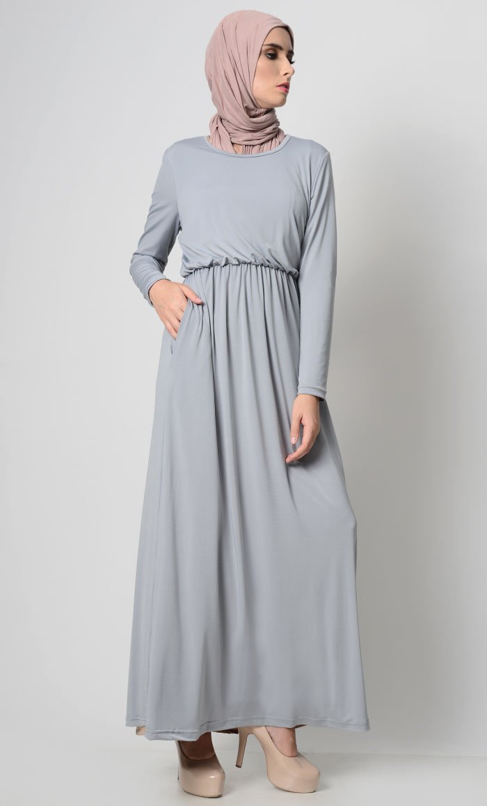 Your Perfect Everyday Abaya-Gray - EastEssence.com