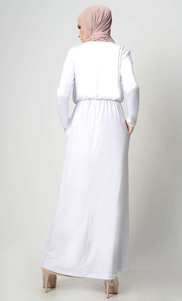 Your Perfect Everyday Abaya-White - EastEssence.com