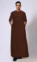 Zip-Up Men's Brown Thobe