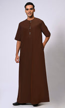 Zip-Up Men's Brown Thobe