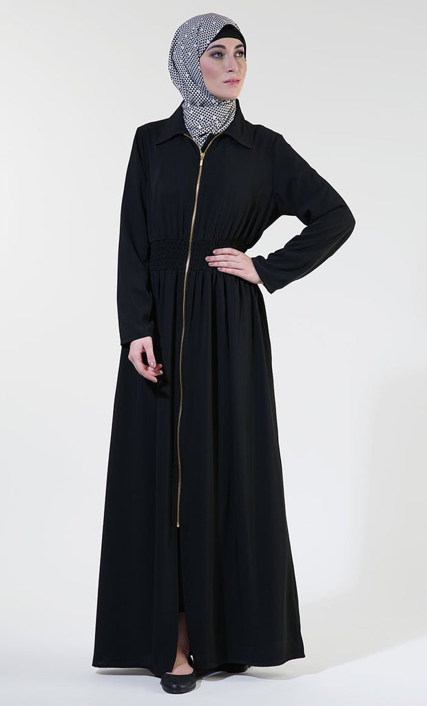 Zipper Front Cooling Abaya - EastEssence.com